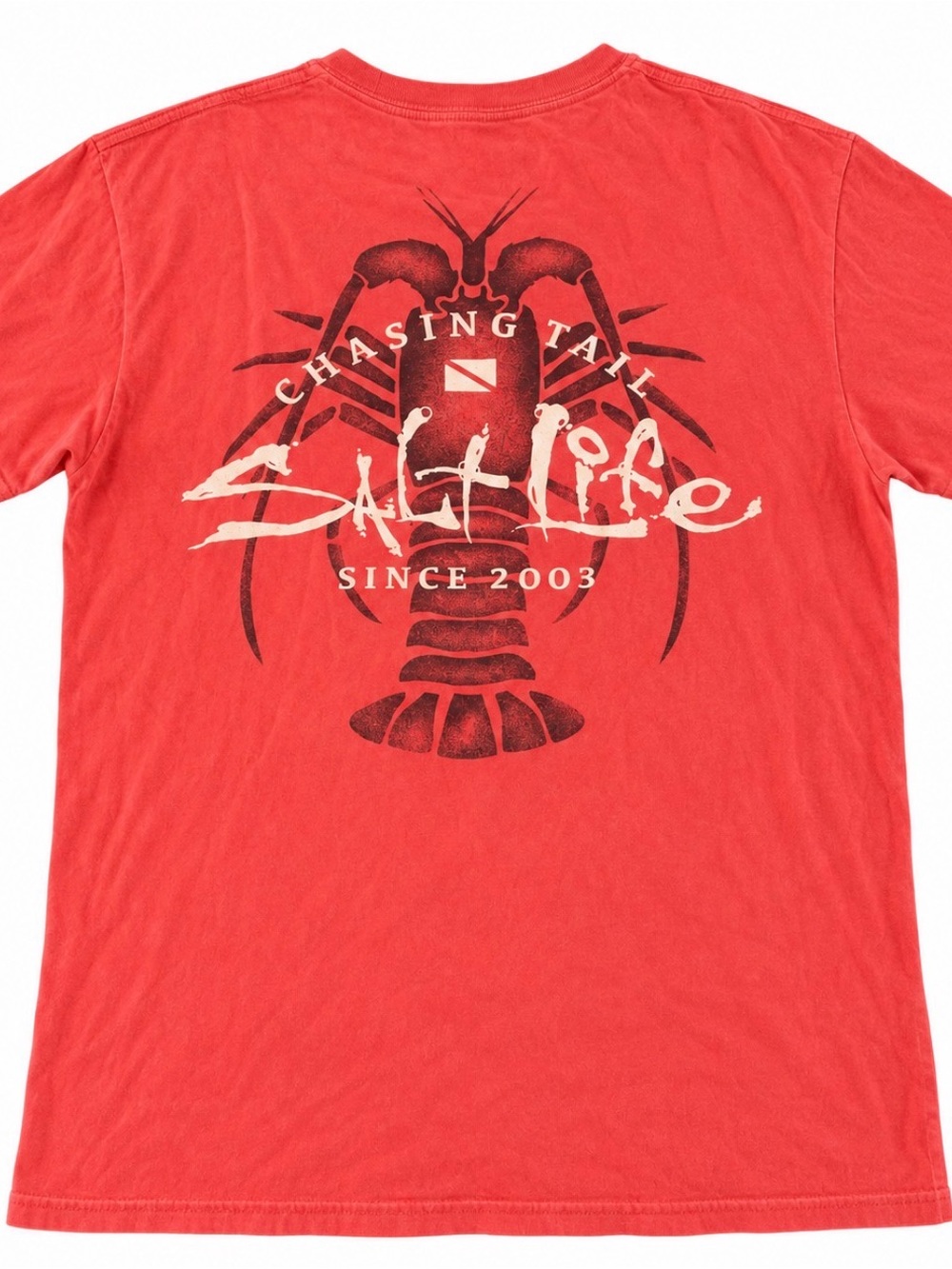 Salt Life Red Short-Sleeve Graphic Tee with Lobster Motif